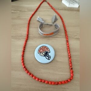 Auburn accessories - bracelet, necklace and pin
